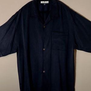 XL Black Tommy Bahama Silk Camp Shirt